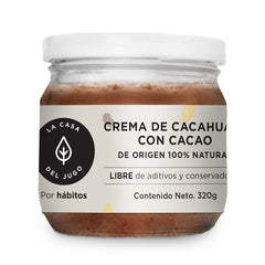 Crema de cacahuate con Cacao 100% natural La Casa del Jugo